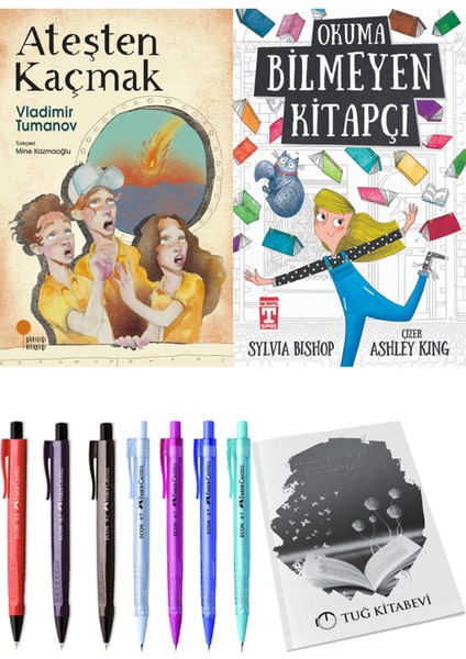 Okuma Bilmeyen Kitapçı ve Ateşten Kaçmak 2'li Set - Kalem