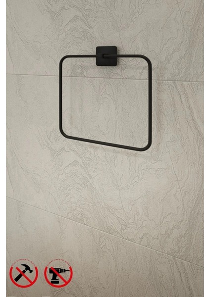 Yapışkanlı Siyah Kare Havlu Askısı modelleri