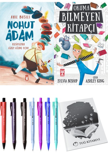 Okuma Bilmeyen Kitapçı ve Nohut Adam 2'li Set - Kalem