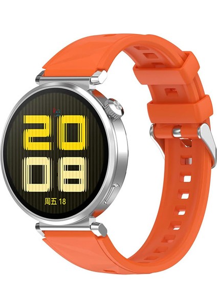 Huawei Watch Gt4 41 mm ve Gt5 41 mm ile Uyumlu 18 mm Kordon Ayarlanabilir Tokalı Soft Silikon Kayış