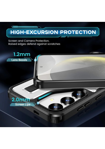 Samsung Galaxy A15 Uyumlu Standlı Selfie Yüzüklü 2mm Kamera Yükseltli Tank Kılıf