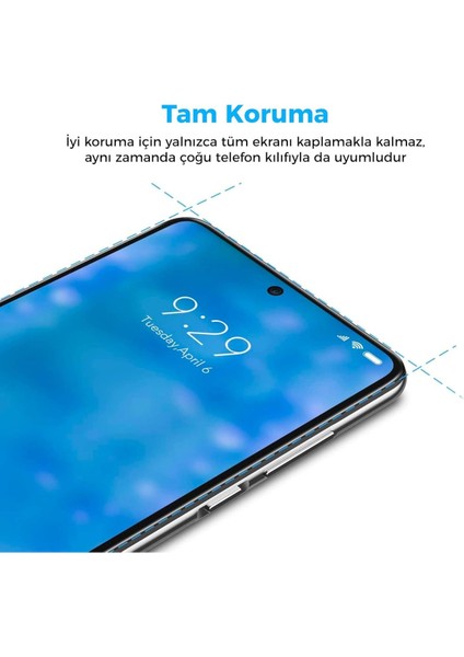 Redmi 9 Uyumlu Tam Kaplayan 5d Temperli Cam Koruma Ekran Koruyucu