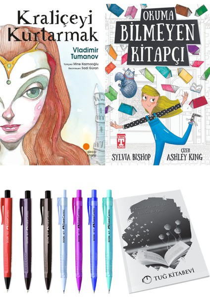 Okuma Bilmeyen Kitapçı ve Kraliçeyi Kurtarmak 2'li Set - Kalem
