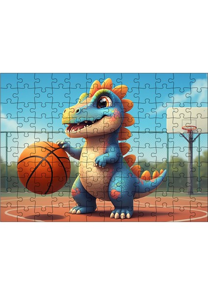 Ahşap Mdf Puzzle Yapboz Basketbolcu Dinozor Çocuk 120 Parça 25*35 cm