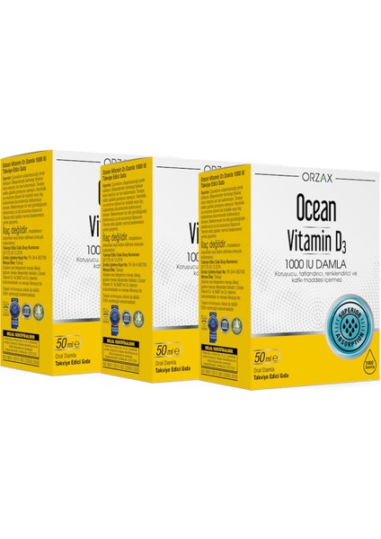Ocean Vitamin D3 1000 Iu 50 ml Damla 3 Adet fiyatları