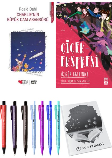 Çiçek Ekspresi ve Charlie'nin Büyük Cam Asansörü 2'li Set - Kalem
