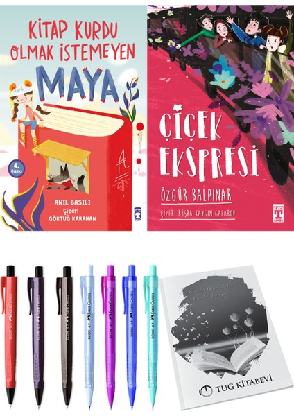 Çiçek Ekspresi ve Kitap Kurdu Olmak İstemeyen Maya 2'li Set - Kalem