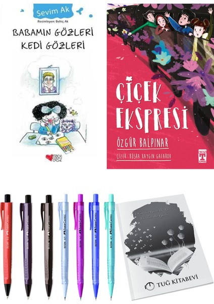 Çiçek Ekspresi ve Babamın Gözleri Kedi Gözleri 2'li Set - Kalem