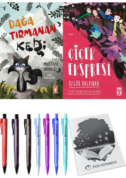 Çiçek Ekspresi ve Dağa Tırmanan Kedi 2'li Set - Kalem