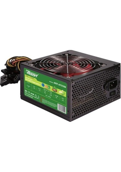 BST-ATX350R 350w, PPFC 12cm Kırmızı Fanlı ATX PSU (Retail Box)