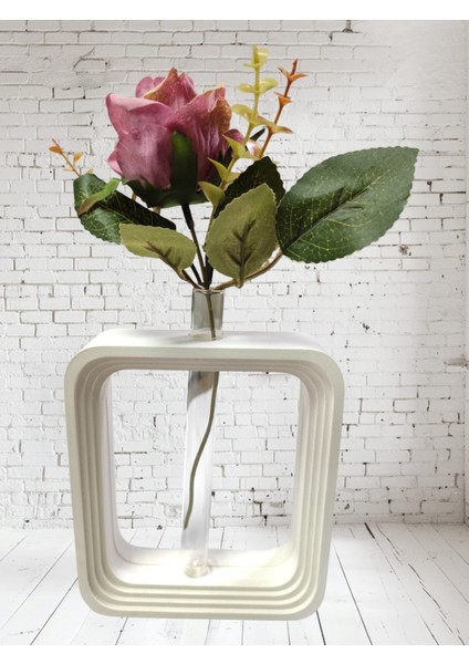 Elişi Hijyenik ve Eşsiz Masaüstü Modern ve Ölümsüz Vazo 15 cm x 13 cm x 4 cm