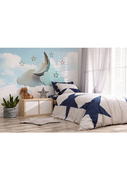 3 Boyutlu Bulutlar Mavi Çocuk Odası Duvar Kağıdı indirimleri