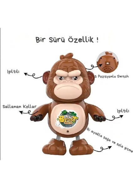 Dans Eden Işıklı Müzikli Goril Oyuncak Kahve fiyatları