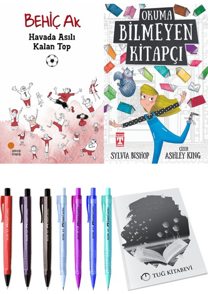 Okuma Bilmeyen Kitapçı ve Havada Asılı Kalan Top 2li Set