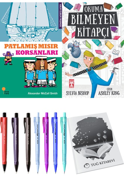 Okuma Bilmeyen Kitapçı ve Patlamış Mısır Korsanları 2li Set