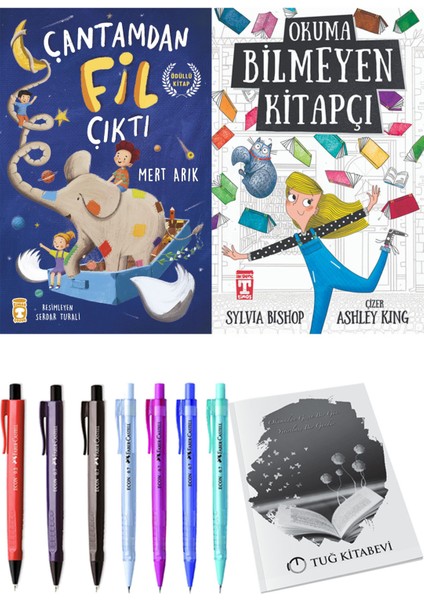 Okuma Bilmeyen Kitapçı ve Çantamdan Fil Çıktı 2li Set