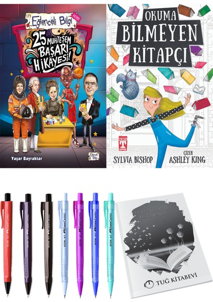 Okuma Bilmeyen Kitapçı ve 25 Muhteşem Başarı Hikayesi 2li Set