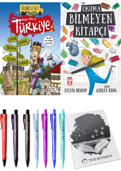 Okuma Bilmeyen Kitapçı ve Güzel Ülkem Türkiye 1 2li Set