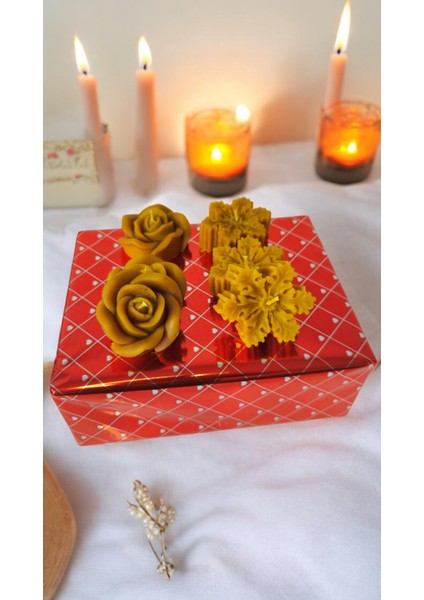 Doğal Balmumu Yüzer Mum 6 Lı Set