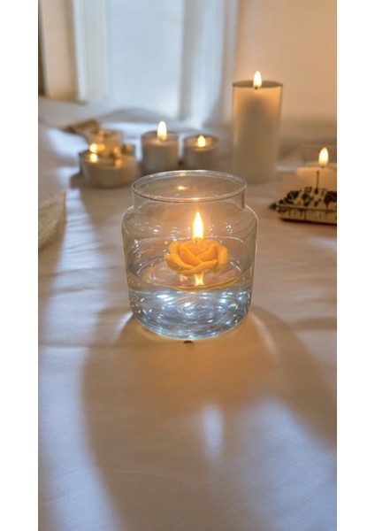 Doğal Balmumu Yüzer Mum 6 Lı Set