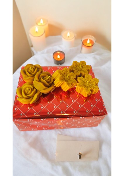 Doğal Balmumu Yüzer Mum 6 Lı Set