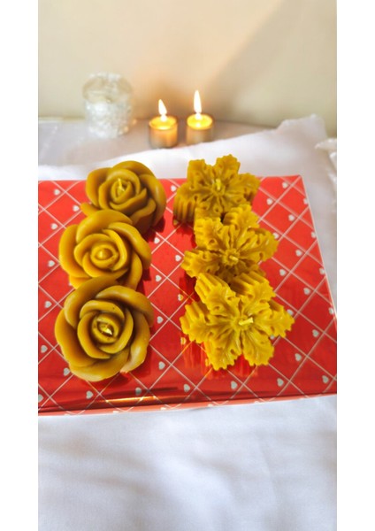 Doğal Balmumu Yüzer Mum 6 Lı Set