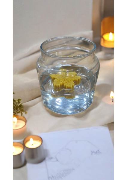 Doğal Balmumu Yüzer Mum 6 Lı Set