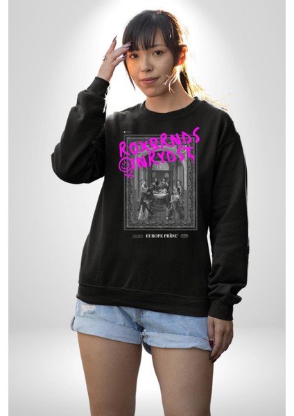 Vaftiz Bebek Papa Sanat Lenard Gaultier Sanat Erkek Kadın Unisex Dijital Baskılı Siyah Sweatshirt