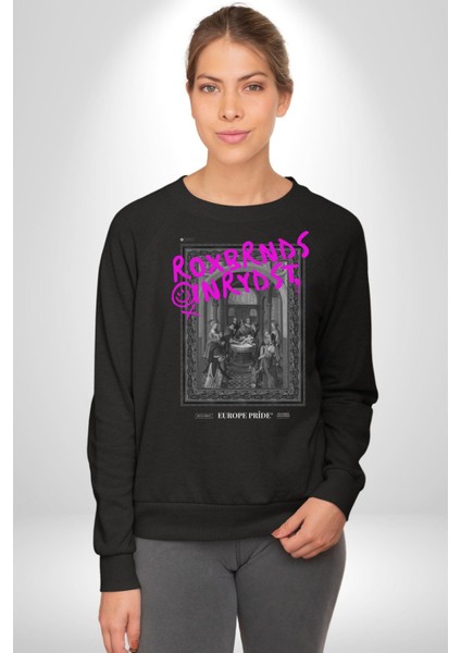 Vaftiz Bebek Papa Sanat Lenard Gaultier Sanat Erkek Kadın Unisex Dijital Baskılı Siyah Sweatshirt