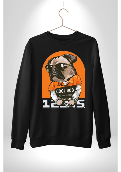 Cool Köpek Hapishane Güneş Gözlük Erkek Kadın Unisex Dijital Baskılı Siyah Sweatshirt