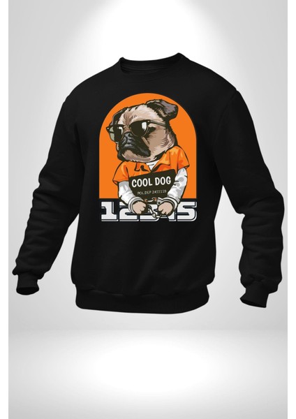 Cool Köpek Hapishane Güneş Gözlük Erkek Kadın Unisex Dijital Baskılı Siyah Sweatshirt
