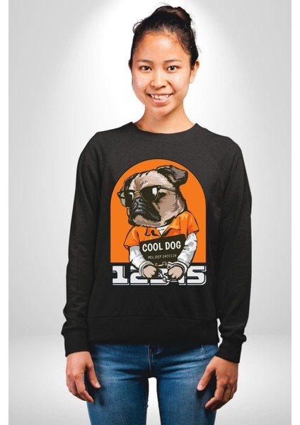 Cool Köpek Hapishane Güneş Gözlük Erkek Kadın Unisex Dijital Baskılı Siyah Sweatshirt