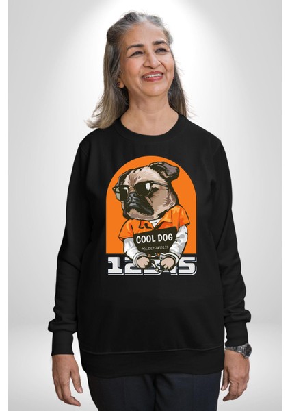 Cool Köpek Hapishane Güneş Gözlük Erkek Kadın Unisex Dijital Baskılı Siyah Sweatshirt