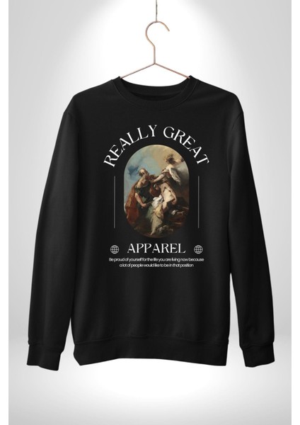 Ishak Kurbanı Erkek Kadın Unisex Dijital Baskılı Siyah Sweatshirt