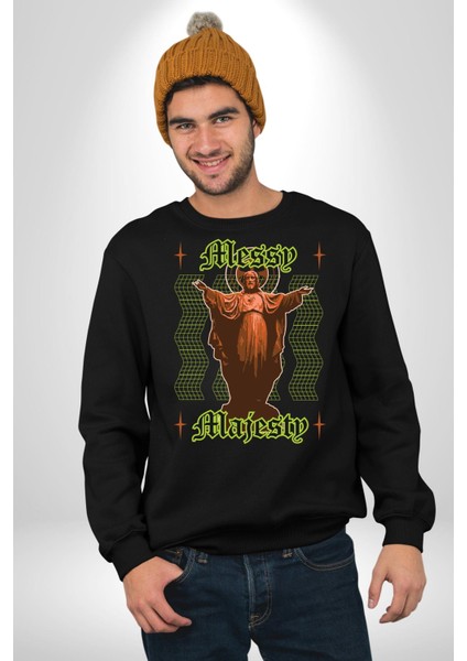 Dağınık Majestileri Hıristiyan Sokak Stili Erkek Kadın Unisex Dijital Baskılı Siyah Sweatshirt