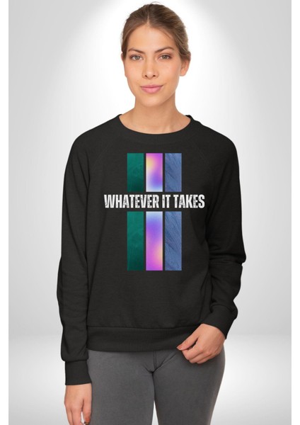 Ne Gerekiyorsa Onu Yap Renk Kartelası Erkek Kadın Unisex Dijital Baskılı Siyah Sweatshirt