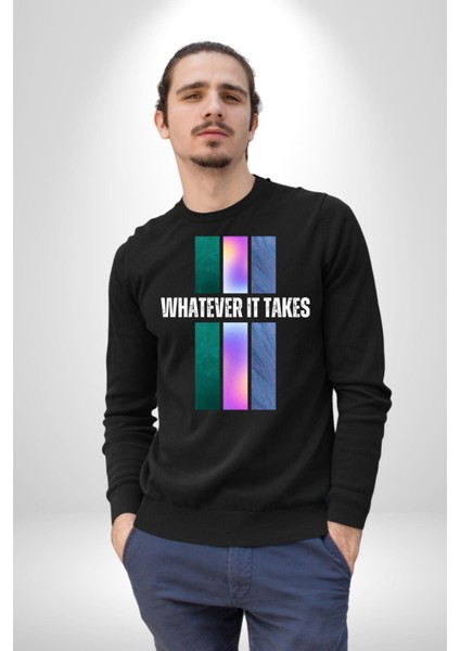 Ne Gerekiyorsa Onu Yap Renk Kartelası Erkek Kadın Unisex Dijital Baskılı Siyah Sweatshirt