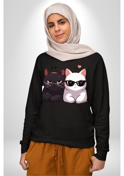 Deadpool Kahvaltı Tasarım Erkek Kadın Unisex Dijital Baskılı Siyah Sweatshirt
