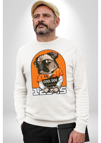 Cool Köpek Hapishane Güneş Gözlük Erkek Kadın Unisex Dijital Baskılı Beyaz Sweatshirt fiyatları