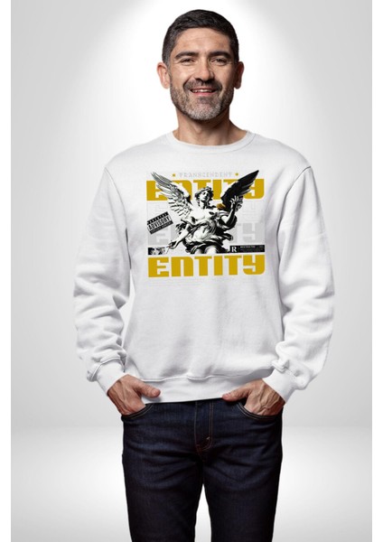 Sokak Style Ebeveyn Danışmanlığı Sanat Karma Erkek Kadın Unisex Dijital Baskılı Beyaz Sweatshirt