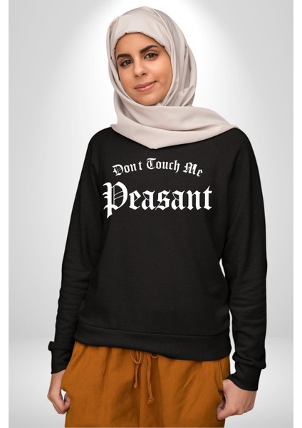 Dokunma Bana Erkek Kadın Unisex Dijital Baskılı Siyah Sweatshirt