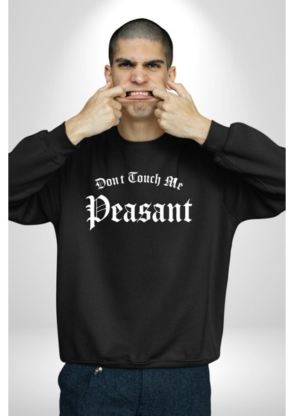Dokunma Bana Erkek Kadın Unisex Dijital Baskılı Siyah Sweatshirt