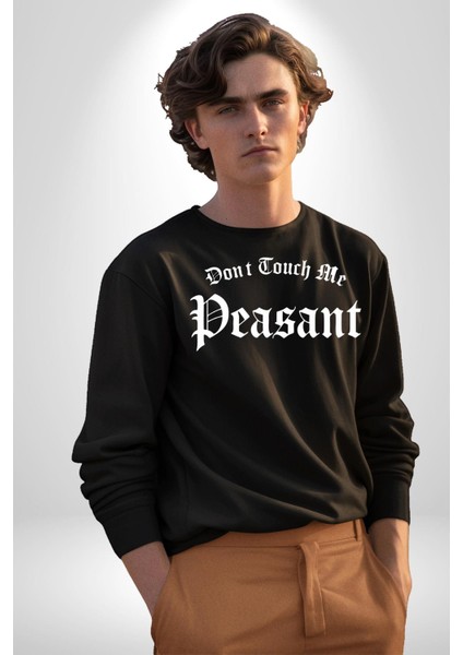 Dokunma Bana Erkek Kadın Unisex Dijital Baskılı Siyah Sweatshirt