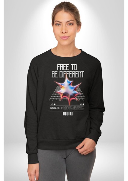 Farklı Olmak Zorundayım Erkek Kadın Unisex Dijital Baskılı Siyah Sweatshirt