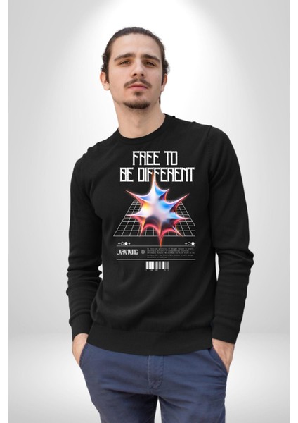 Farklı Olmak Zorundayım Erkek Kadın Unisex Dijital Baskılı Siyah Sweatshirt