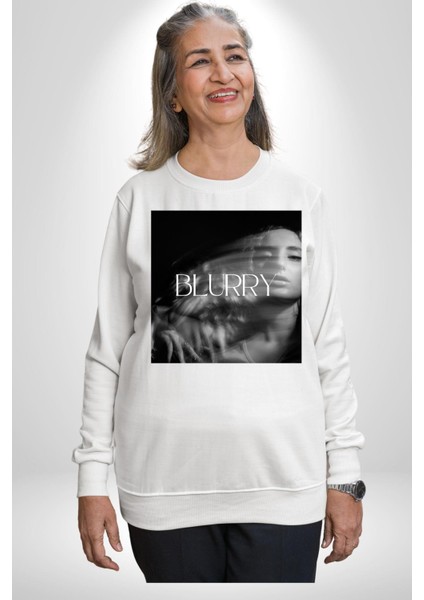 Blurry Kapak Kadınlar Costa Albüm Erkek Kadın Unisex Dijital Baskılı Beyaz Sweatshirt