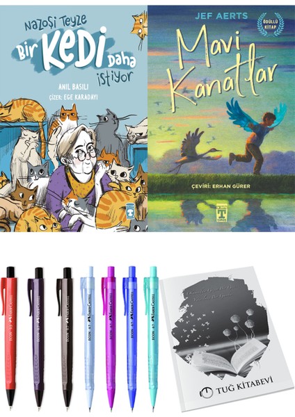 Mavi Kanatlar ve Nazoşi Teyze Bir Kedi Daha İstiyor 2'li Set - Kalem