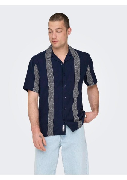 Onsavı Reg Ss Boucle Strpe Resort Shırt Pamuk Erkek T-Shirt modelleri