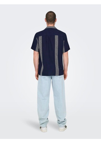 Onsavı Reg Ss Boucle Strpe Resort Shırt Pamuk Erkek T-Shirt indirimleri