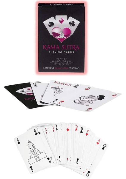 Sexy Görselli Oyun Kartı Kama Sutra Kırbaç Maske Set